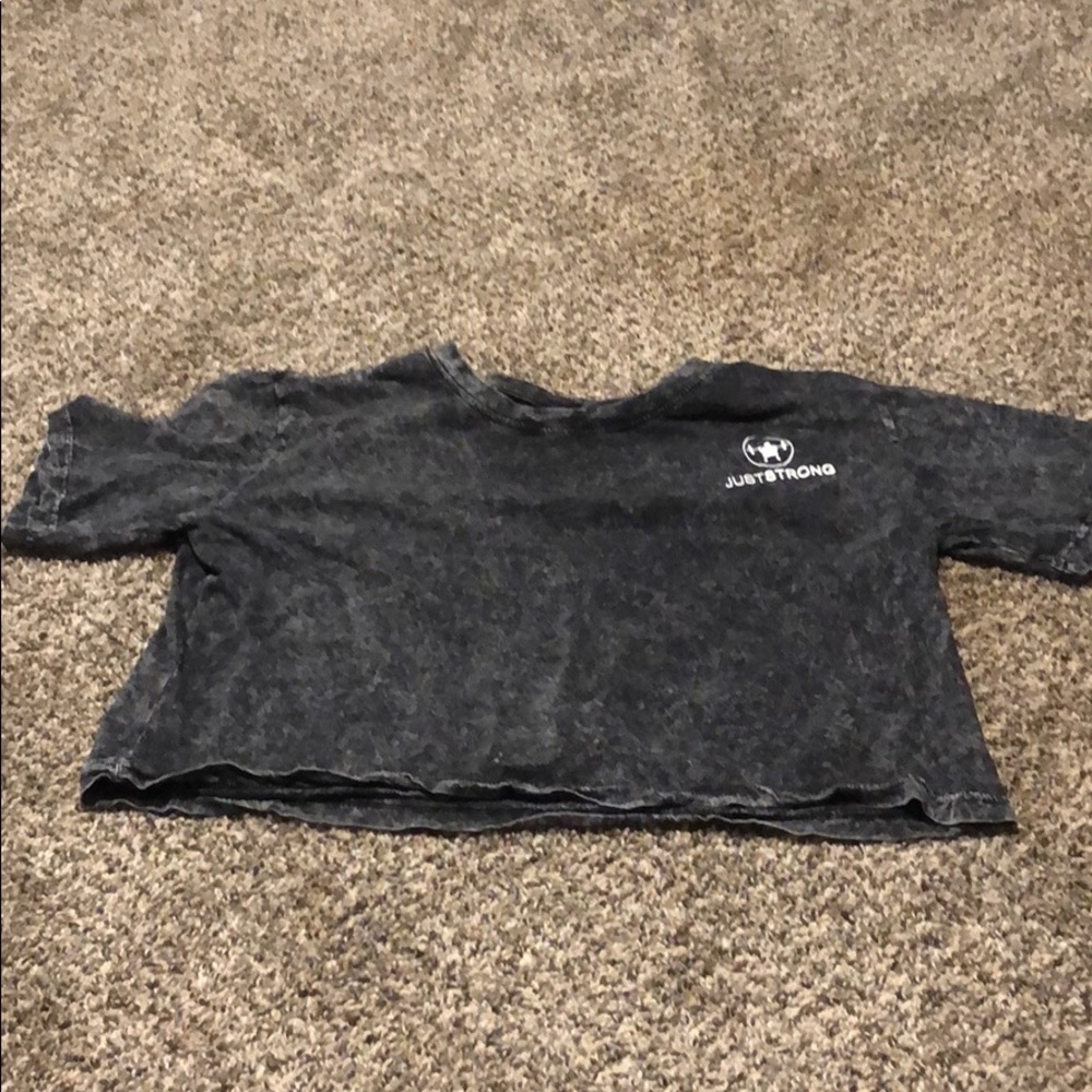 Just Strong cropped workout tee